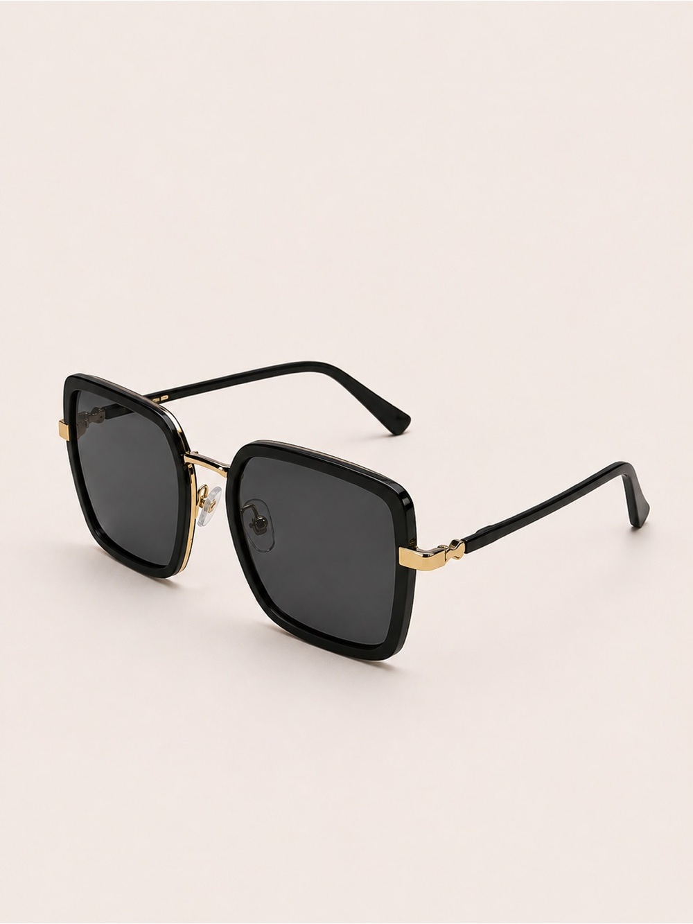 Free People Black and Gold Oversized Square Sunglasses